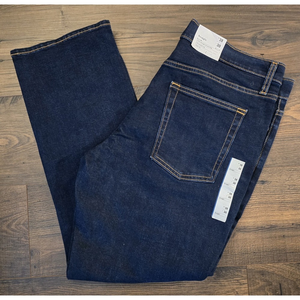 Goodfellow & Co Men's Mid Rise Straight Fit dark Wash Jeans - 38x30